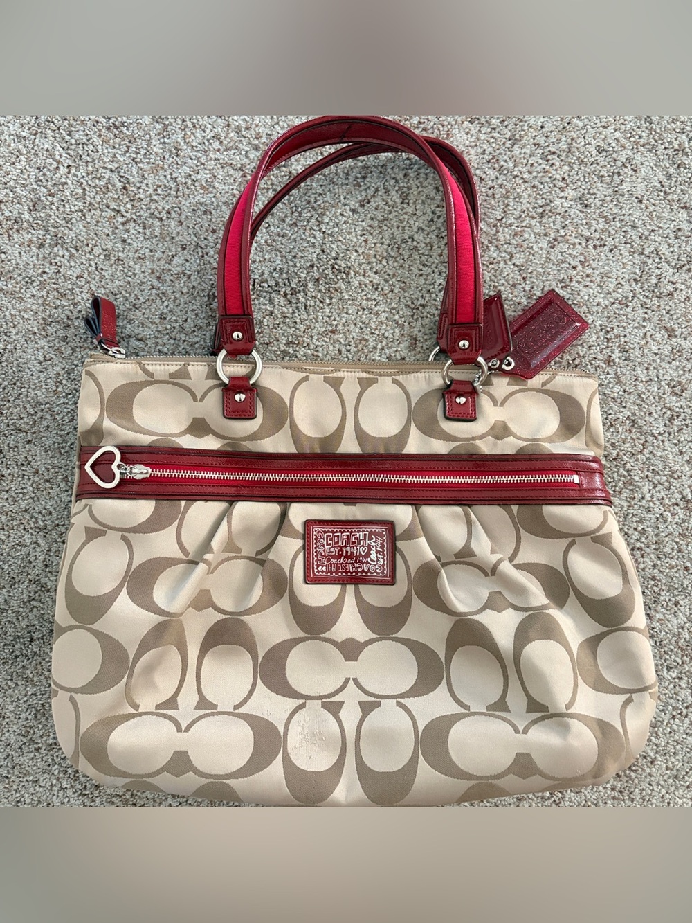 Coach Poppy Handbag Tote Purse Large authentic
